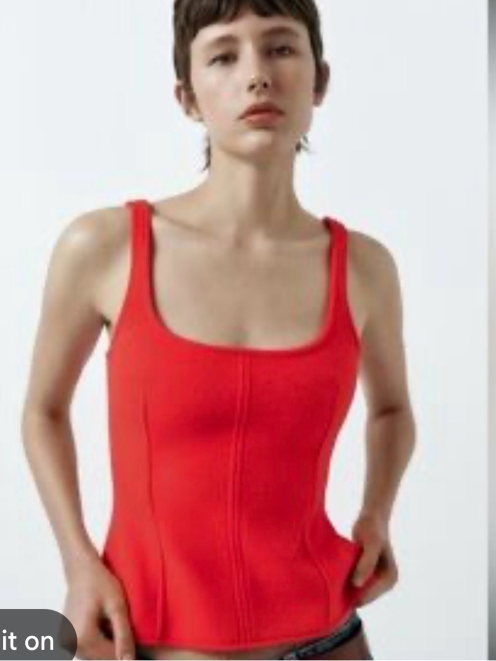 Zara red corset top size small